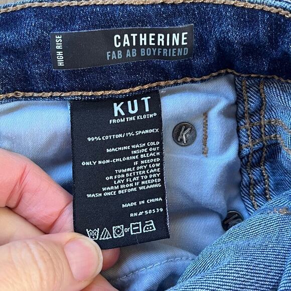 KUT From The Kloth Women's Catherine Fab Ab Boyfriend Jeans Medium Wash Size 16 - Picture 9 of 9
